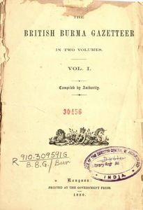 The British Burma Gazetter